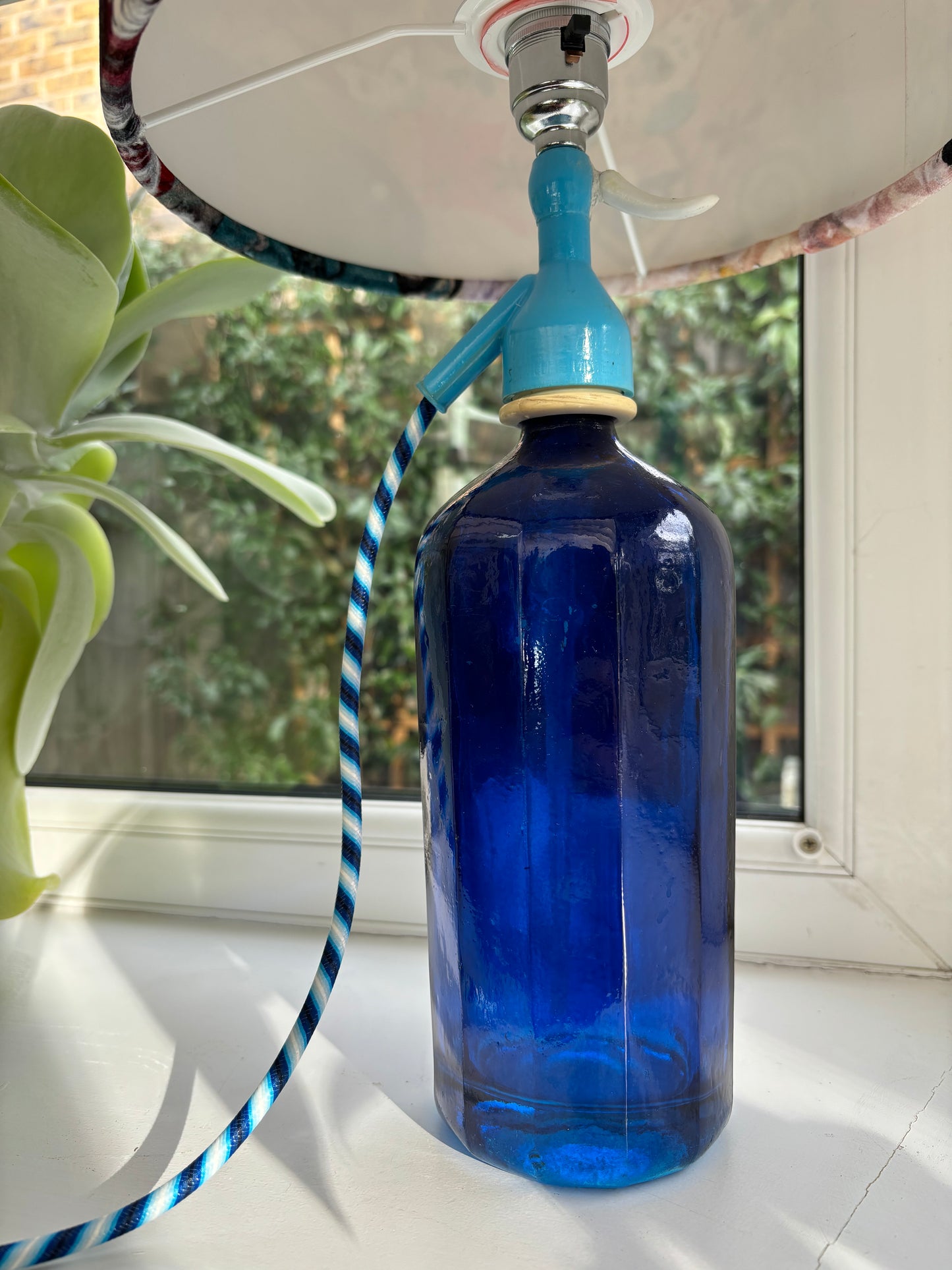 Soda Syphon Lamp Cobalt Blue