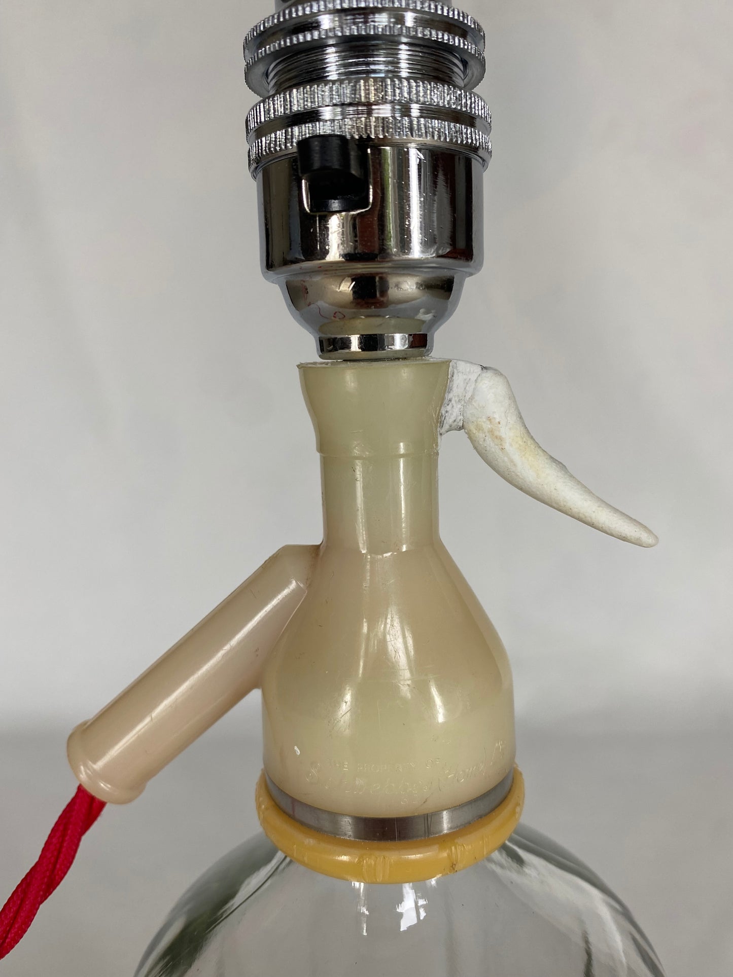 Vintage Soda Syphon Clear / Red