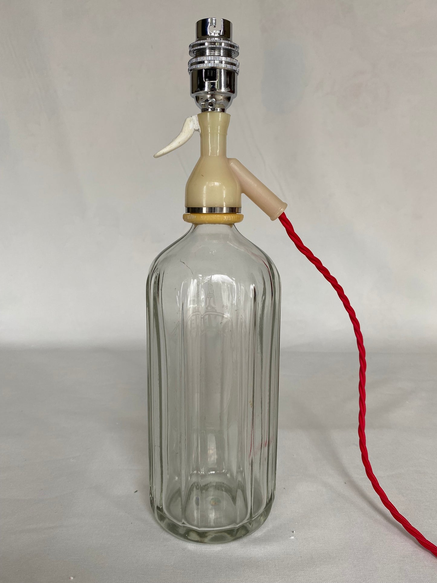 Vintage Soda Syphon Clear / Red