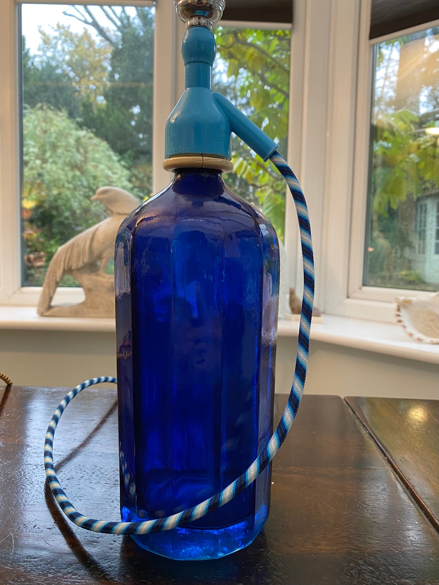 Soda Syphon Lamp Cobalt Blue