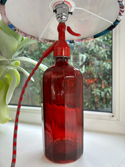 Soda Syphon Lamp Red