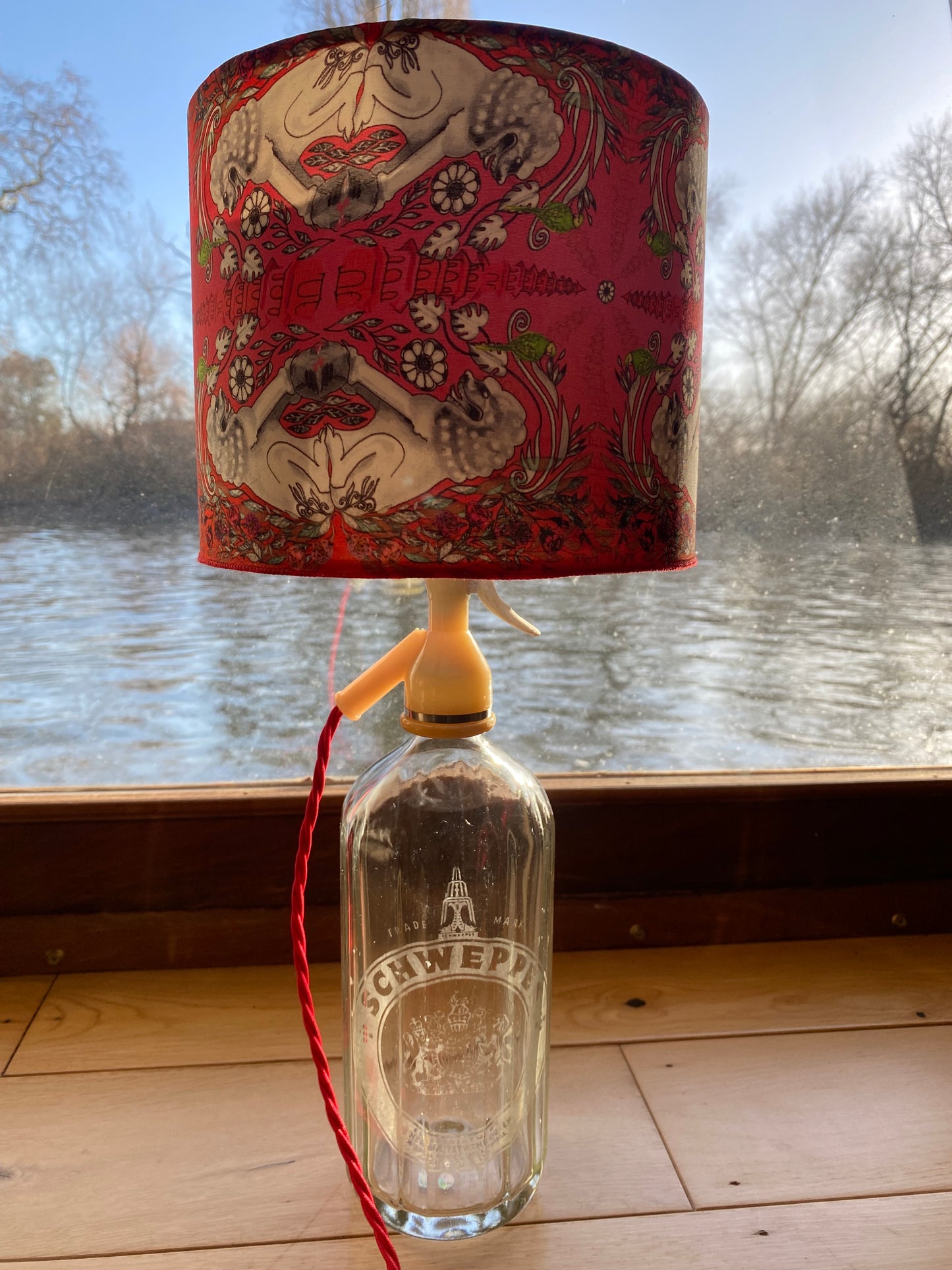 Vintage Soda Syphon Clear / Red